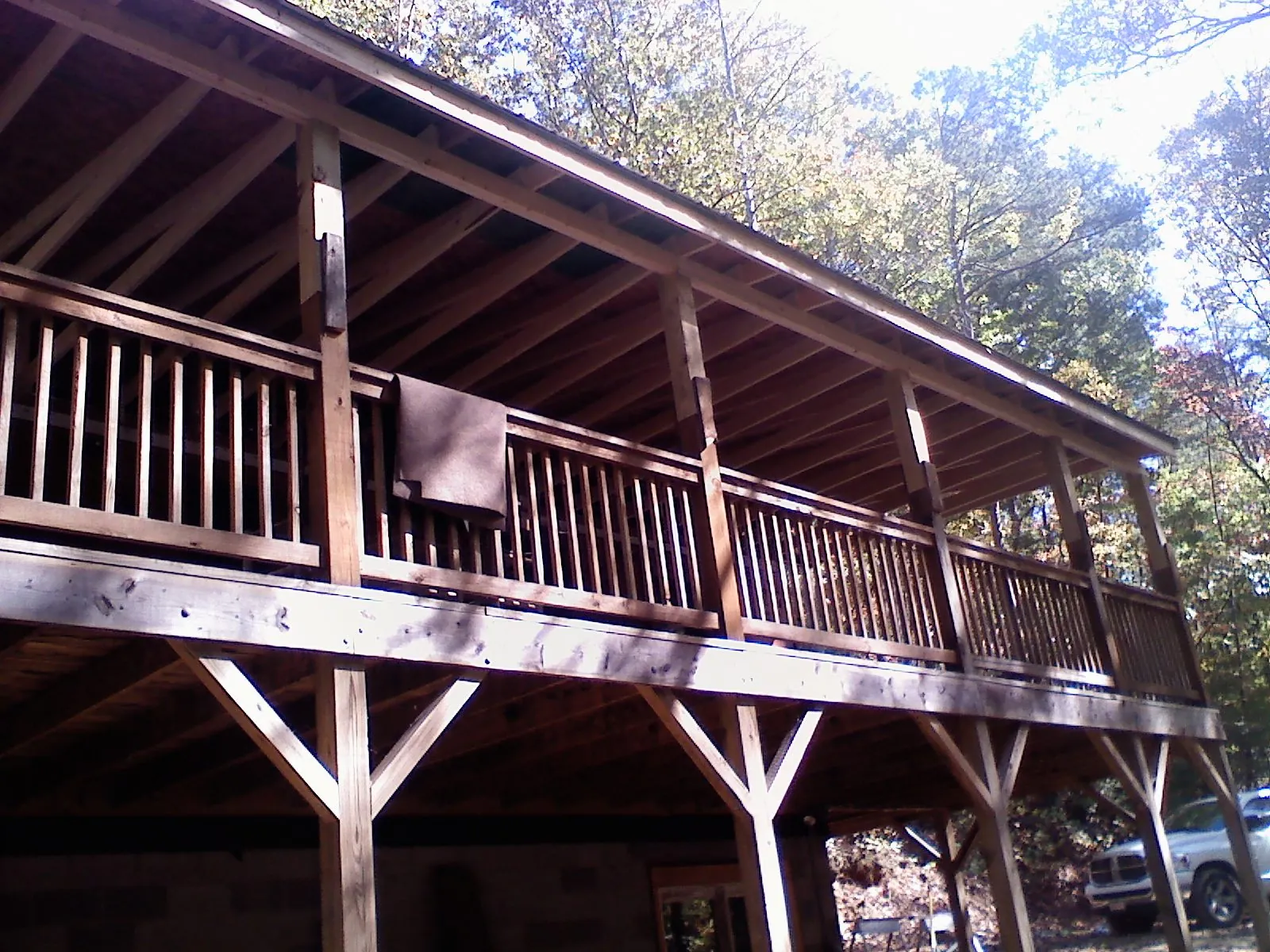 Timber framing under a new elevated porch and deck — Roof Leak Repair in Dugway by Roofing Brothers